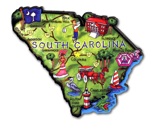 South Carolina Artwood State Magnet Collectible Souvenir by Classic Magnets