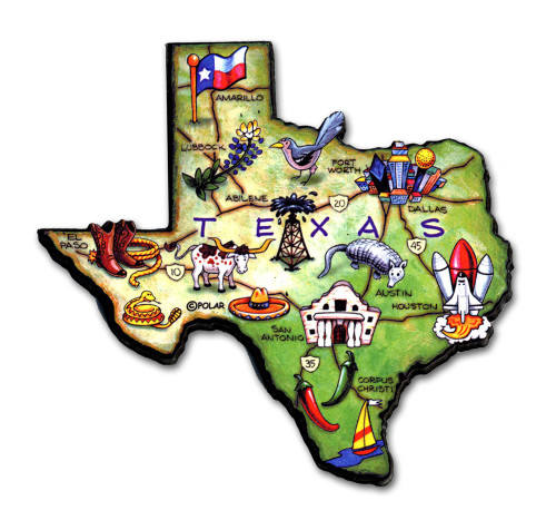 Texas Artwood State Magnet Collectible Souvenir by Classic Magnets