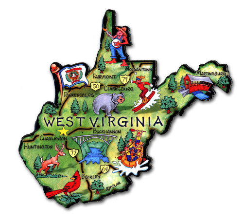 West Virginia Artwood State Magnet Collectible Souvenir by Classic Magnets