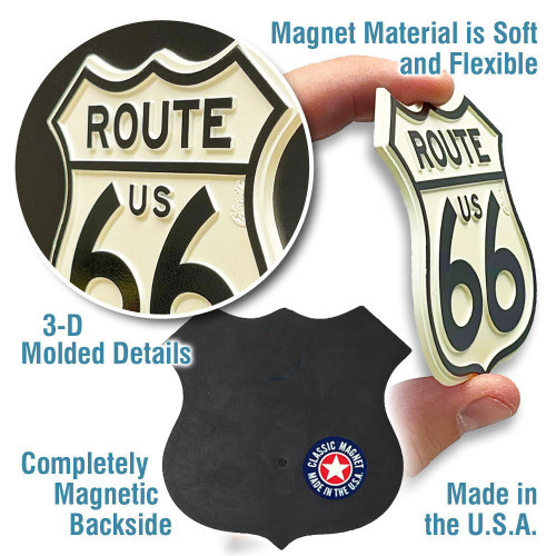 Route 66 100 Years License Plate Magnet - ClassicMagnets.com