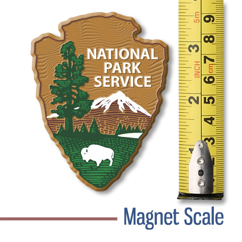 National Park Service Logo Magnet by Classic Magnets, Discover America Series, Collectible Souvenirs and Gifts Made in the USA
