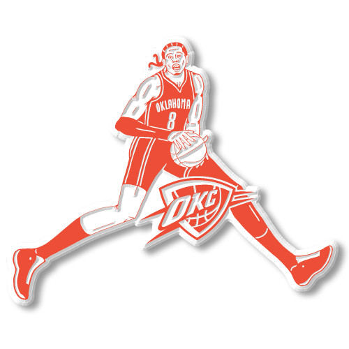 Image of Oklahoma City Thunder Jalen Williams Magnet, showing #8 jersey and OKC team logo in red and white.
