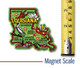 Louisiana Colorful State Magnet by Classic Magnets, 3.2" x 3", Collectible Souvenirs Made in the USA