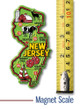 New Jersey Colorful State Magnet by Classic Magnets, 2.2" x 4.4", Collectible Souvenirs Made in the USA