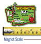 Washington Colorful State Magnet by Classic Magnets, 3.3" x 2.6", Collectible Souvenirs Made in the USA