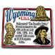 Wyoming Information State Magnet by Classic Magnets, 2.5" x 2.1", Collectible Souvenirs Made in the USA