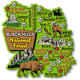 Black Hills National Forest Jumbo Map Magnet by Classic Magnets, Regional America Series, Collectible Souvenirs and Gifts Made in the USA