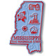 Mississippi Six-Piece State Magnet Set by Classic Magnets, Includes 6 Unique Designs, Collectible Souvenirs Made in the USA