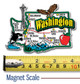 Washington Six-Piece State Magnet Set by Classic Magnets, Includes 6 Unique Designs, Collectible Souvenirs Made in the USA