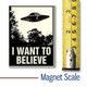 UFO "I Want to Believe" Poster Magnet by Classic Magnets, Novelty Series, Collectible Souvenirs Made in the USA