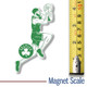 Jayson Tatum Boston Celtics magnet shown next to measuring tape for size reference.