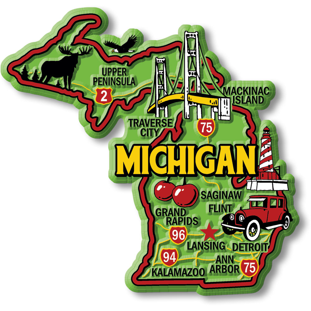 Michigan button magnets