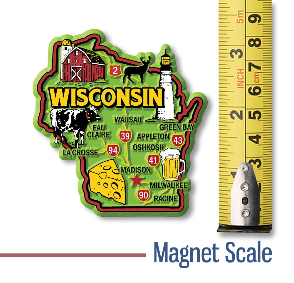 Wisconsin Giant State Map Magnet 