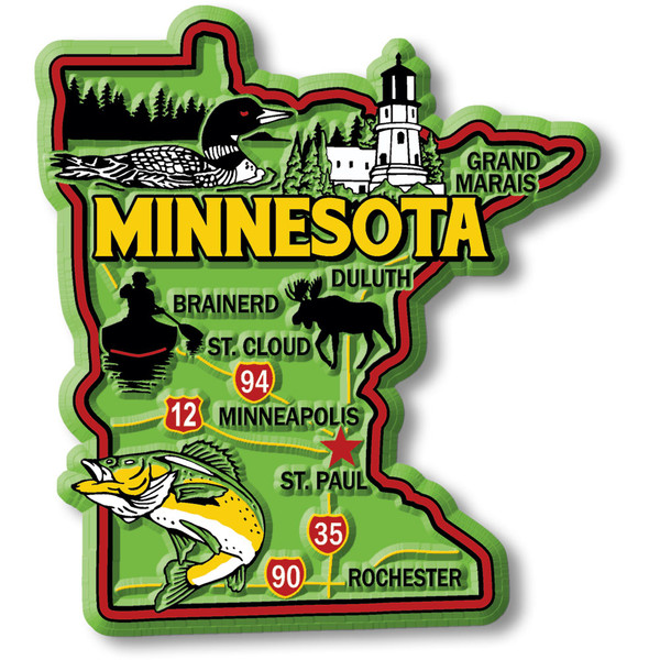 Minnesota Colorful State Map