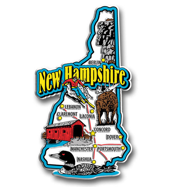 希少 Memorex MSP-BX1600 レトロポップ Y2K アメリカ雑貨 New Hampshire State Jumbo Magnet by ClassicMagnets.com