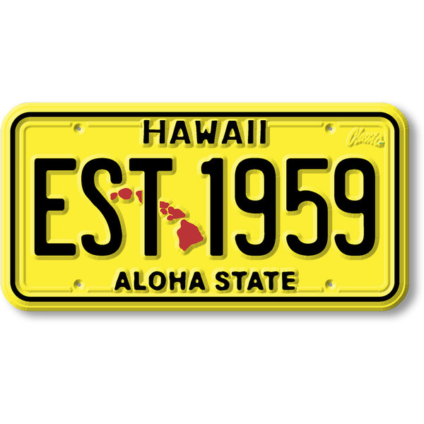 HAWAII スチール標識ビンテージ 本物 USA雑貨 Hawaii State License Plate Magnet - ClassicMagnets.com