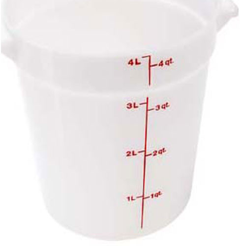 CONTAINER RND 4QT -148 POLY/WHITE, Cambro, RFS4148, 8405358
