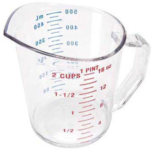 1 PT MEASURING CUP-135 CLEAR, Rubbermaid, 3215, 185611