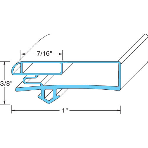 DOOR GASKET 25-1/4 W X 69-7/8 L D2, 02-14160-2017, 741208