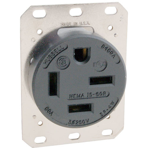 RECEPTACLE, SINGLE, 250V, 60A, AllPoints, 2531382, 2531382