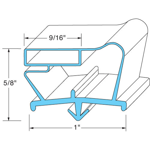 DOOR GASKET 23-1/8" X 62-3/4", Beverage Air, 703-538C, 741081