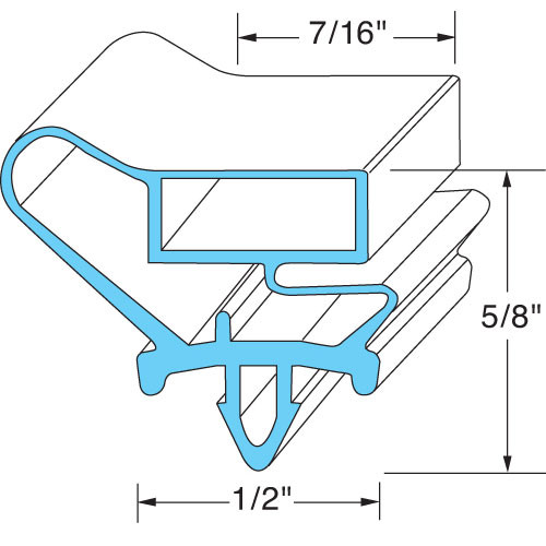 DOOR GASKET -  21-3/4" X 49-1/2", Beverage Air, 712-013C-01, 741362