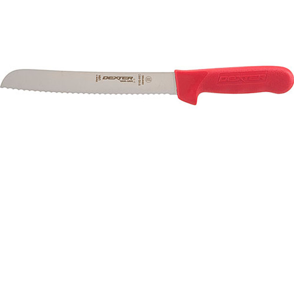 KNIFE, BREAD 8", SCALLOPED, RED, AllPoints, 1371542, 1371542