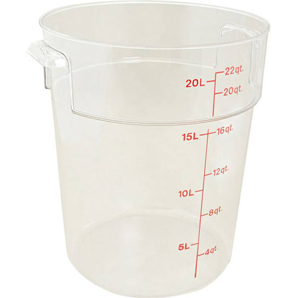 CONTAINER, 12-1/8"RD, 22 QT, CLR, Cambro, RFSCW22, 2471126