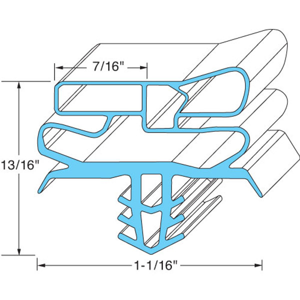 DOOR GASKET 23 1/4" X 28 1/4", Delfield, 1701208, 741304