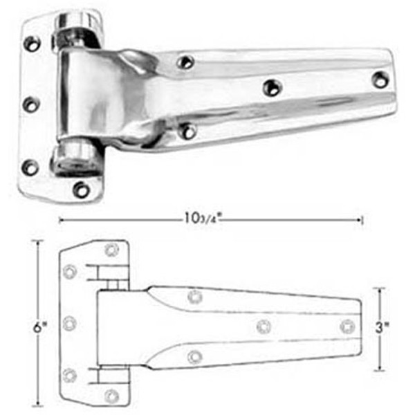 KASON® - 11240000020 HINGE (FLUSH, 10-3/4"L), Kason, 11240000020, 1231122