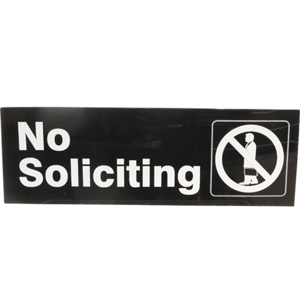 SIGN, NO SOLICITING, BLK, 3X9", Traex, 4527, 2801135