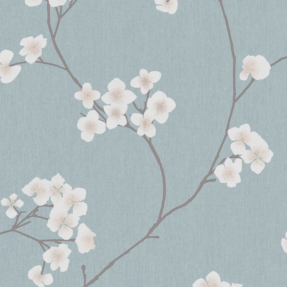 Transform Peel and Stick Blossom Blue Self-Adhesive Wallpaper