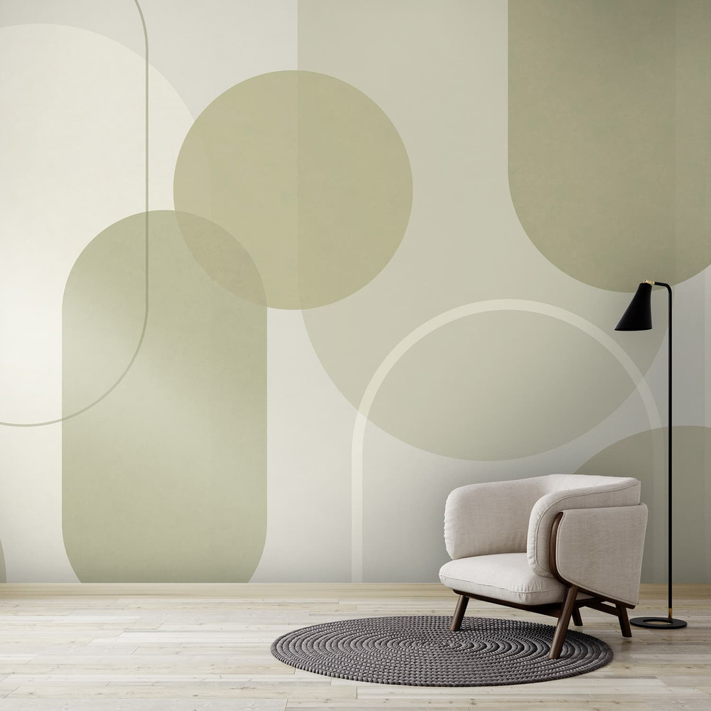 Arched Geo Muted Sage Bespoke Mural