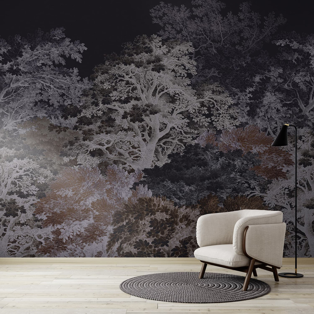 Forest Canopy Navy Bespoke Mural