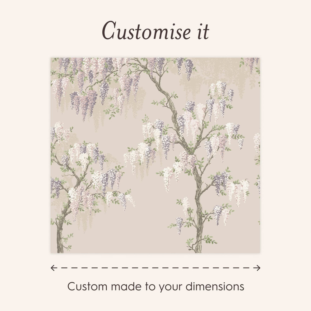 Laura Ashley Wisteria Garden Pale Amethyst Bespoke Mural