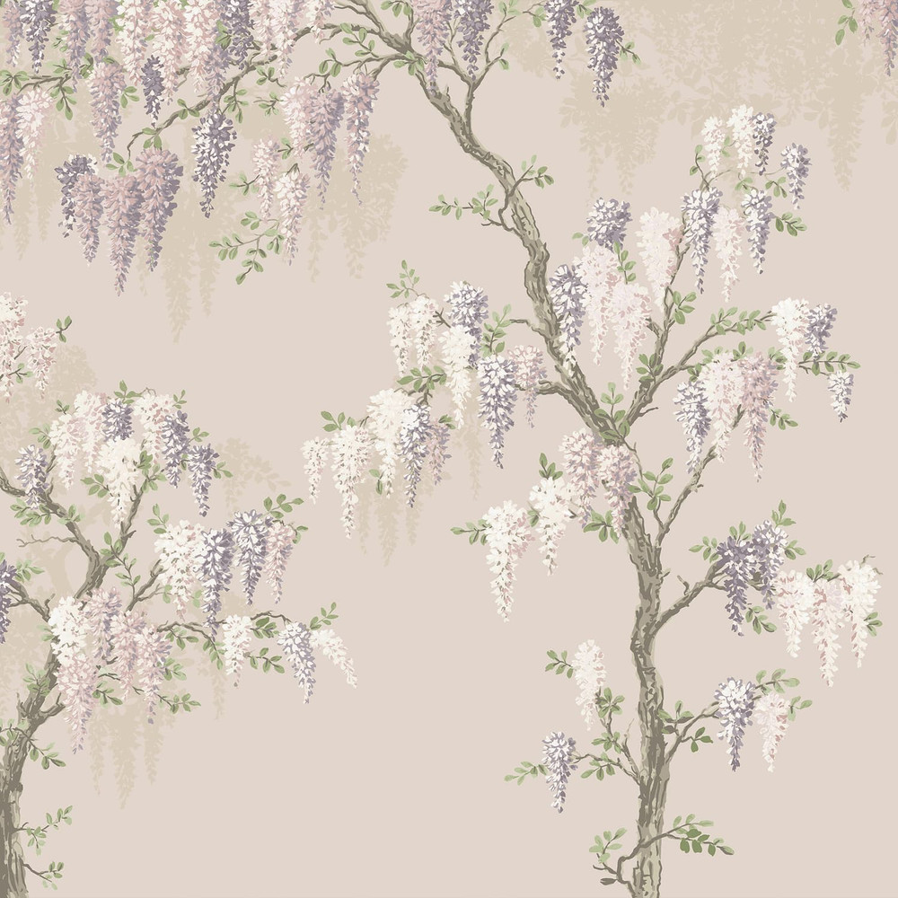 Laura Ashley Wisteria Garden Pale Amethyst Bespoke Mural