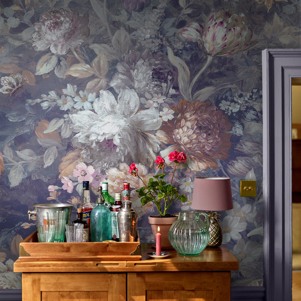 Laura Ashley Mathilde Iris Purple Bespoke Mural