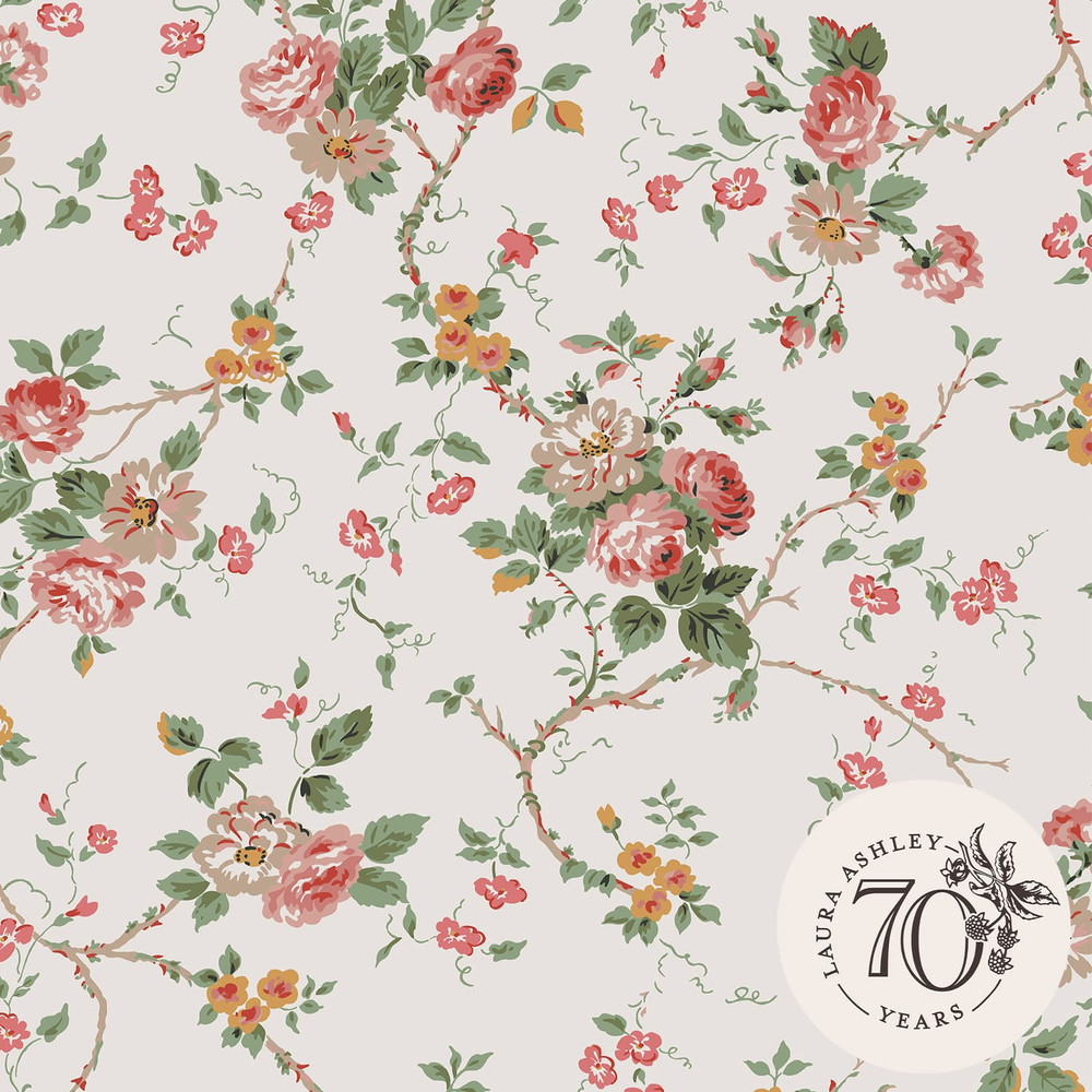 Laura Ashley Mountney Garden Antique Pink Wallpaper