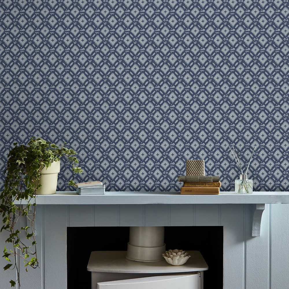 Laura Ashley Whitebrook Dusky Seaspray Blue Wallpaper