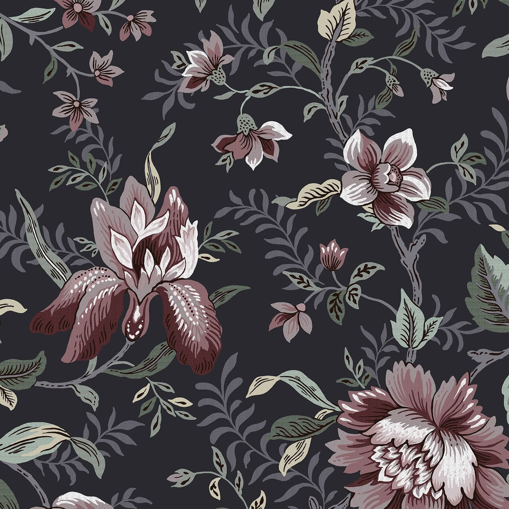 Laura Ashley Edita’s Garden Charcoal Grey Wallpaper
