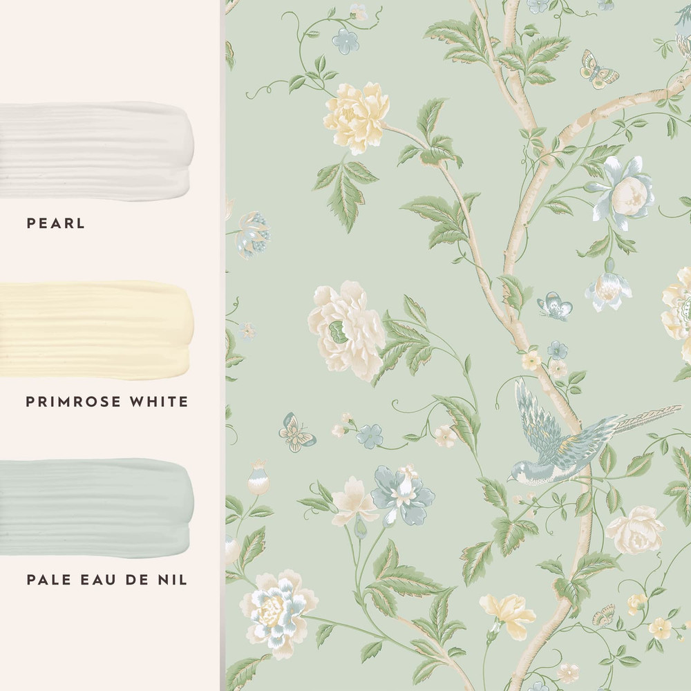 Laura Ashley Summer Palace Wallpaper Eau de Nil Wallpaper