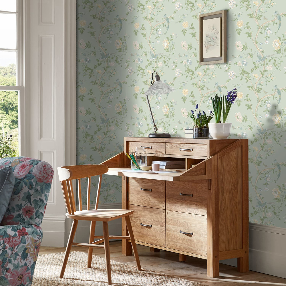 Laura Ashley Summer Palace Wallpaper Eau de Nil Wallpaper