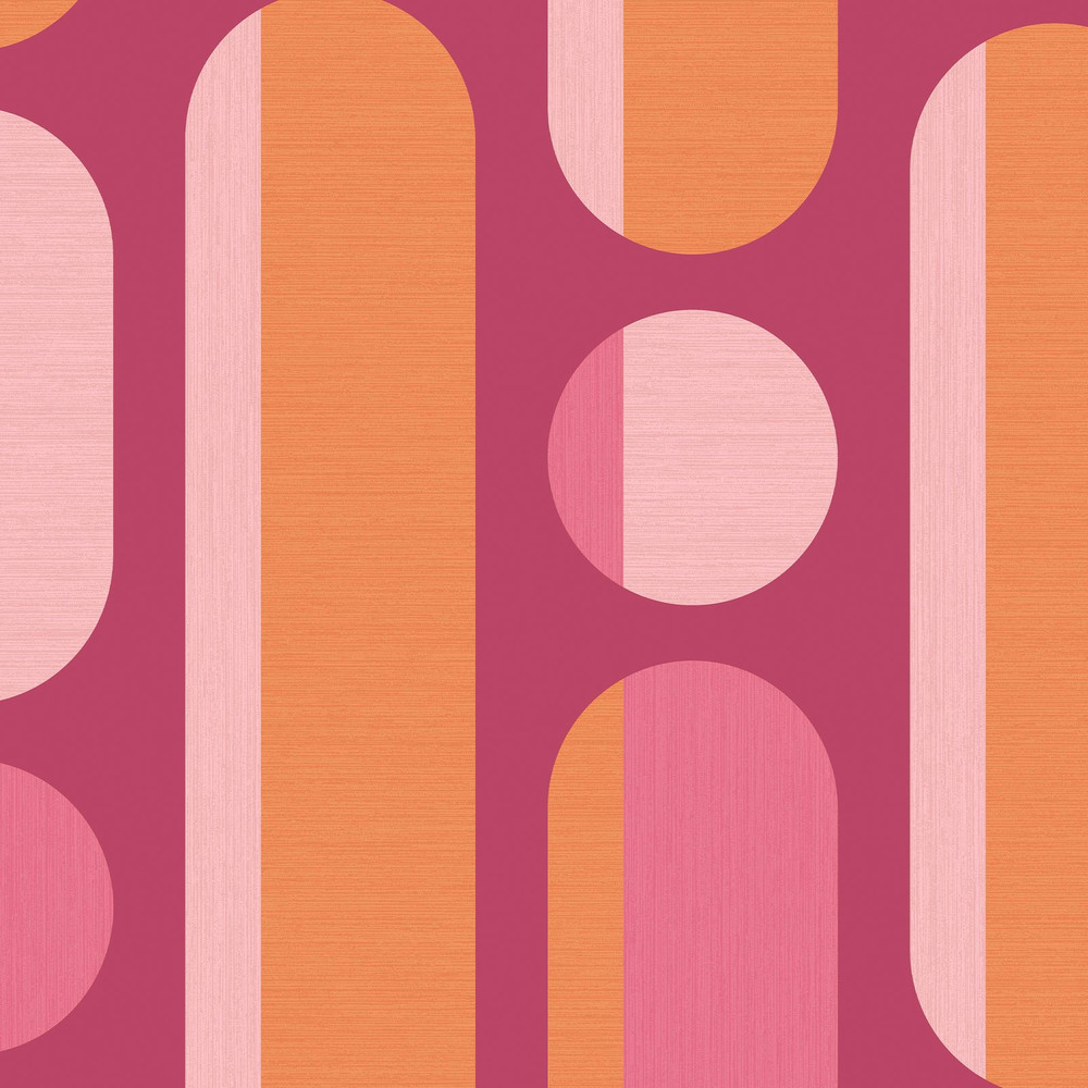 Morse Tangerine and Raspberry Wallpaper