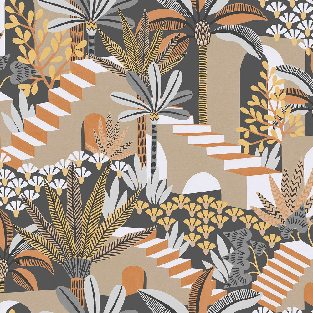 Vacay Ochre Wallpaper