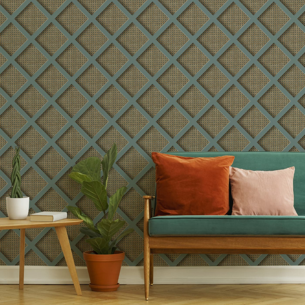 Ocean Panel Rattan Wallpaper