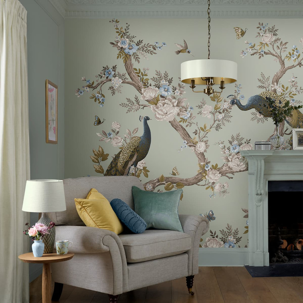 Laura Ashley Belvedere Duck Egg Blue Bespoke Mural