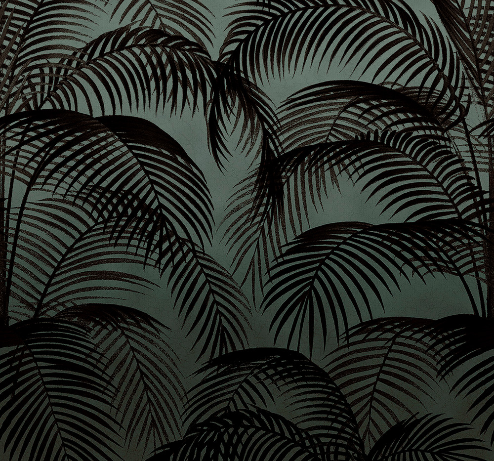 Palm Silhouette Teal Bespoke Mural