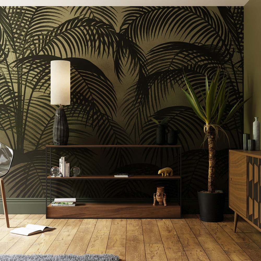 Palm Silhouette Sage Bespoke Mural