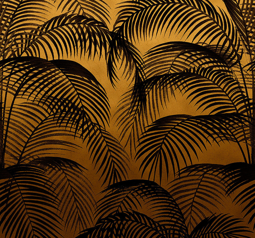 Palm Silhouette Golden Ochre Bespoke Mural