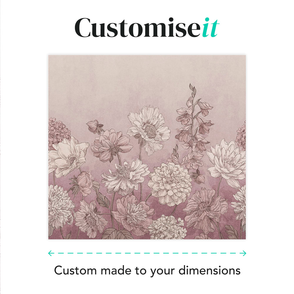 Muted Floral Lilac Bespoke Mural